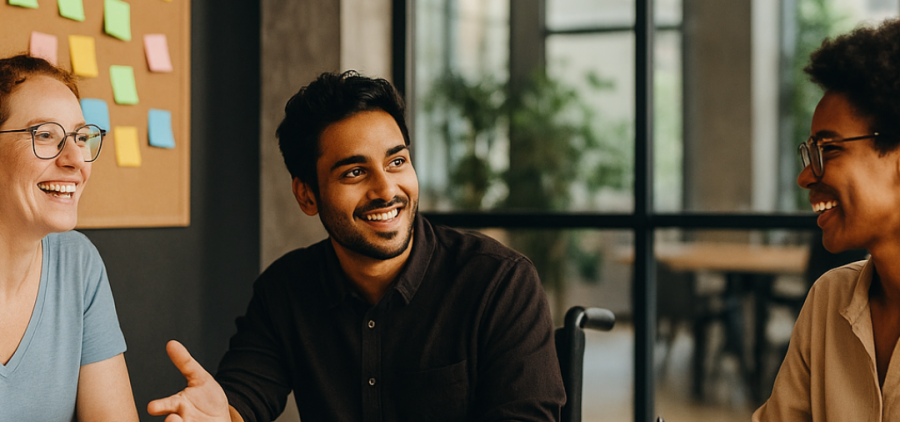 professionals in meeting